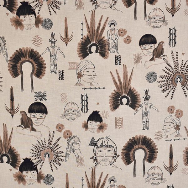  Tecidos Joaçaba decoração GUARANI TABACO Estampados
